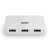 Lindy USB 3.0 Hub, 4 port, white, front view