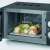 Severin MW 7762 black microwave oven with grill function, open door, food inside