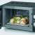 Severin MW 7762 black microwave oven with grill function, open door, food inside