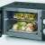Severin MW 7762 black microwave oven with grill function, open door, food inside