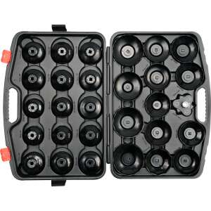 YATO 30-częściowy zestaw nasadek do filtra oleju w walizce, widok z góry - Środek do usuwania filtra oleju