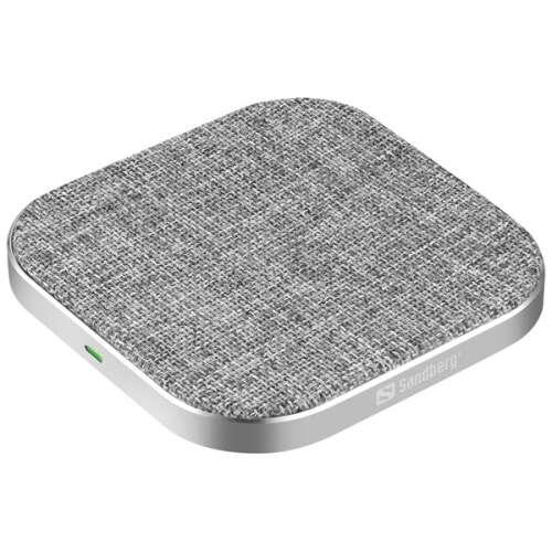 Sandberg Wireless Charger Pad 15W, grau, schräge Ansicht