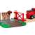 BRIO World Animal Farm Set, red train engine with a cow and a gate