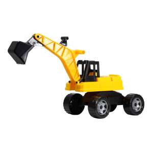 Excavator uriaș Lena, galben și negru, 64cm, excavator de jucărie, jucărie de construcție, excavator pentru copii, excavator de joacă, excavator pentru nisip - Mașină de lucru pentru copii