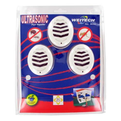 Weitech Ultraschall-Schädlingsabwehr 45m², 3 Stk./Packung /netzbetrieben