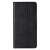 Black leather wallet case with strap for Samsung Galaxy S22 Plus, front view