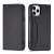 Black leather wallet case for iPhone 12 Pro with card slots