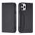 Black leather wallet case for iPhone 12 Pro with card slots