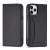 Black leather wallet case for iPhone 12 Pro with card slots