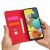 Samsung Galaxy A12 5G Mágneses Pénztárca Tok - Piros 101426073
