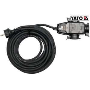 YATO 10m extension cord with 3 sockets, rubber insulated cable - Yato