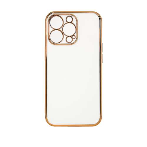 White iPhone case with gold frame, Lighting Color Case