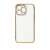 White iPhone case with gold frame, Lighting Color Case