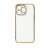 White iPhone case with gold frame, Lighting Color Case