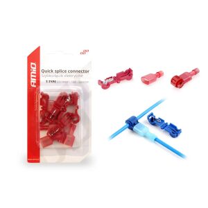 Elektromos csatlakozók T típusú gyorscsatlakozókhoz 0,5 - 1mm2, 10A, 5 db buborékcsomagolásban