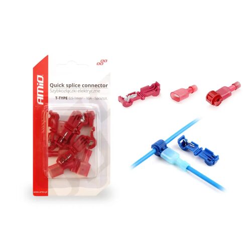 Elektrické spojky pre rýchle spoje typu T 0,5 - 1mm2, 10A, 5 ks blister