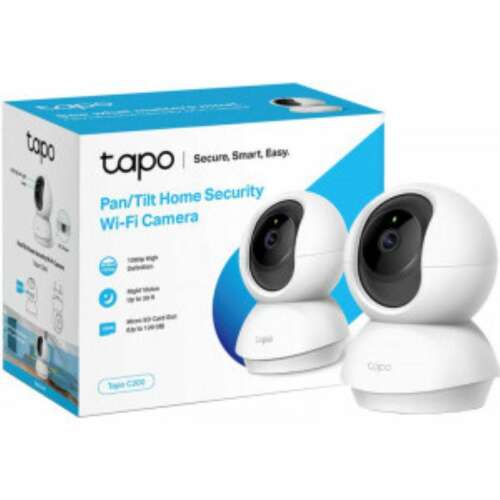 Tapo C200 Pan/Tilt otthoni biztonsági Wi-Fi kamera, fehér, 2MP, 1080p Full HD, kétirányú hang, éjjellátó, mozgásérzékelés, okos otthon kompatibilis