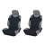Fekete és szürke autó üléshuzatok, 2 db-os szett, első ülésekhez