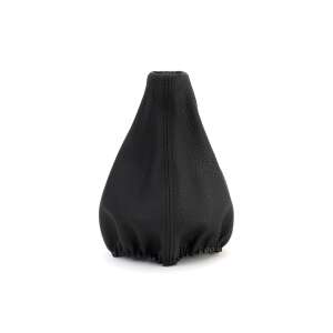 Black leather gear knob cover - Car transmission