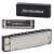 Silver 10-hole harmonica with black case, C-major