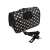 Black and colorful polka dot pet carrier with adjustable shoulder strap