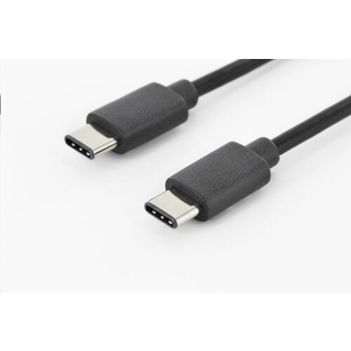 Assmann USB-C - USB-C kábel, 1 méter, fekete
