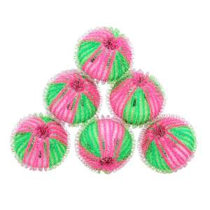 6 db szösz eltávolító golyó mosógéphez, rózsaszín és zöld, fehér alapon - Háztartási nagygép kiegészítő