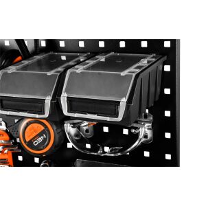 Neo Tools 84-502 kis szerszámdoboz tartó kampó szerszámtartó falhoz(84-500, 501), 10x6,5 cm, Fekete