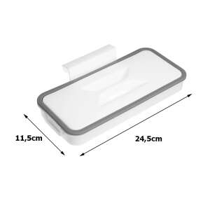 Biały plastikowy wieszak na worki na śmieci o wymiarach 24,5 cm x 11,5 cm x 5,5 cm - Śmieci