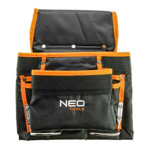 Neo Tools 84-334 tool belt with 8 pockets and hammer holder, black and orange - Neo