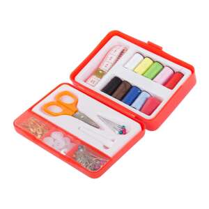 Sewing kit with scissors, thread, needles, buttons, and safety pins - Sewing Kit
