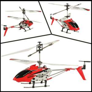 Syma S107H red remote control helicopter from multiple angles - Syma