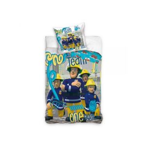 Tűzoltó Sam ágynemű garnitúra 140x200 cm, rajzfilm karakteres paplan- és párnahuzat - Carbotex
