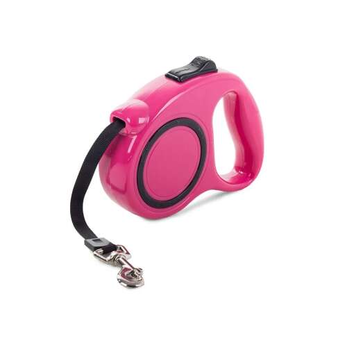 Pink retractable dog leash, 5 meter, 15kg