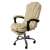 Krém színű műbőr irodai forgó szék lábtartóval, állítható magasságú és dönthető háttámlával, Malatec márka