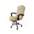 Krém színű műbőr irodai forgó szék lábtartóval, állítható magasságú és dönthető háttámlával, Malatec márka