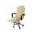 Krém színű műbőr irodai forgó szék lábtartóval, állítható magasságú és dönthető háttámlával, Malatec márka
