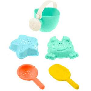 Mochtoys BIO homokozószett öntözőkannával, egy teljes készlet a gyerekeknek, hogy építsenek és játsszanak a homokozóban, tartalmaz egy öntözőkannát, lapátot, szitát és két formát - Szabadtéri játék és felszerelés