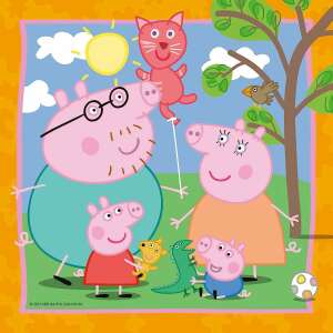 Ravensburger Peppa Wutz 3 in 1 Puzzle, mit Peppa Wutz und ihrer Familie beim Spielen im Freien - Puzzle & Rätsel