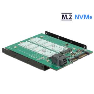 Delock 62704 SATA - 2x NVMe M.2 átalakító, ferde nézet - Külső merevlemez ház