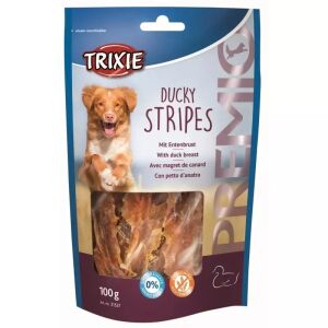 Trixie Premio Ducky Stripes - Kacsahúsos jutalomfalat kutyáknak, 100g - Kutya jutalomfalat