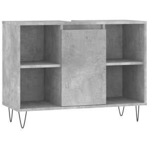 Concrete grey mounted wooden bathroom cabinet 80 x 33 x 60 cm 71312525 - Bathroom cabinet