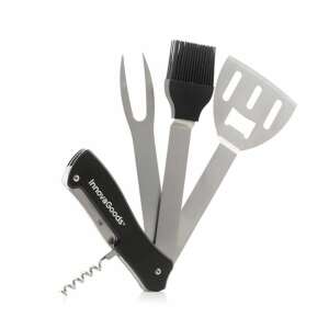InnovaGoods 5-in-1 BBQ set, includes spatula, brush, fork, corkscrew, and bottle opener - InnovaGoods
