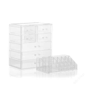 InnovaGoods Acrylic Makeup Organizer, clear makeup organizer with drawers and compartments - InnovaGoods