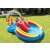 Family playing in Intex Rainbow Ring Play Center inflatable pool with rainbow sprinkler