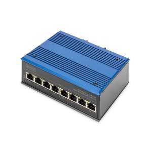 Digitus DN-650106 Industrial Fast Ethernet Switch, angled view - Digitus
