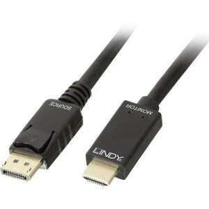 Cablu LINDY DisplayPort la HDMI, 0,5m, negru - Porturi Display