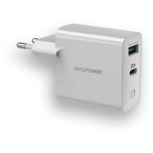 Ładowarka RealPower 65W USB-C z wtyczką europejską - Zewnętrzna bateria i powerbank