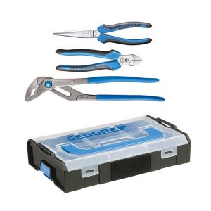 Gedore 3-dielna súprava klieští v L-BOXX Mini: Ploché, Kombinované a Silové kliešte - Kliešte