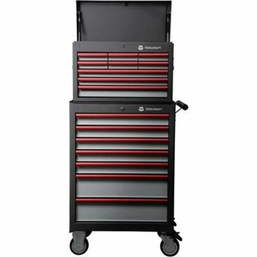 TOOLCRAFT - Műhelykocsi és Szerszámkoffer Szett - 17 Fiókos 173758909 - Szerszámkocsi